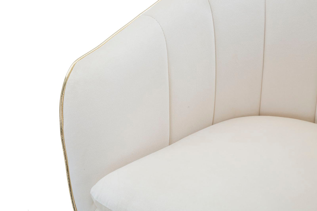 POLTRONA PARIS IN TESSUTO IMBOTTITO CON RIFINITURE DORATE E GAMBE IN LEGNO NERO CM 62X58X78