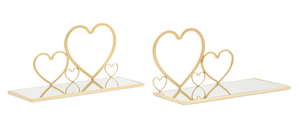 Comodino Mensola Hearts Coppia cm 41,5x18x21