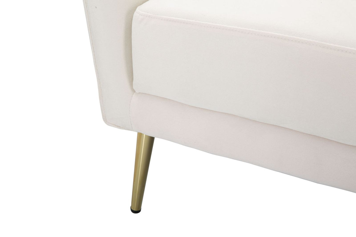 POLTRONA KIEV IN TESSUTO IMBOTTITO CON PIEDI IN METALLO DORATO CM 88X77X74