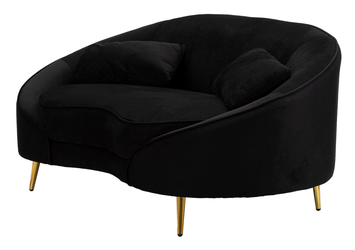 Divano 3 Posti Oslo Con cuscini Nero Cm 185X84X68