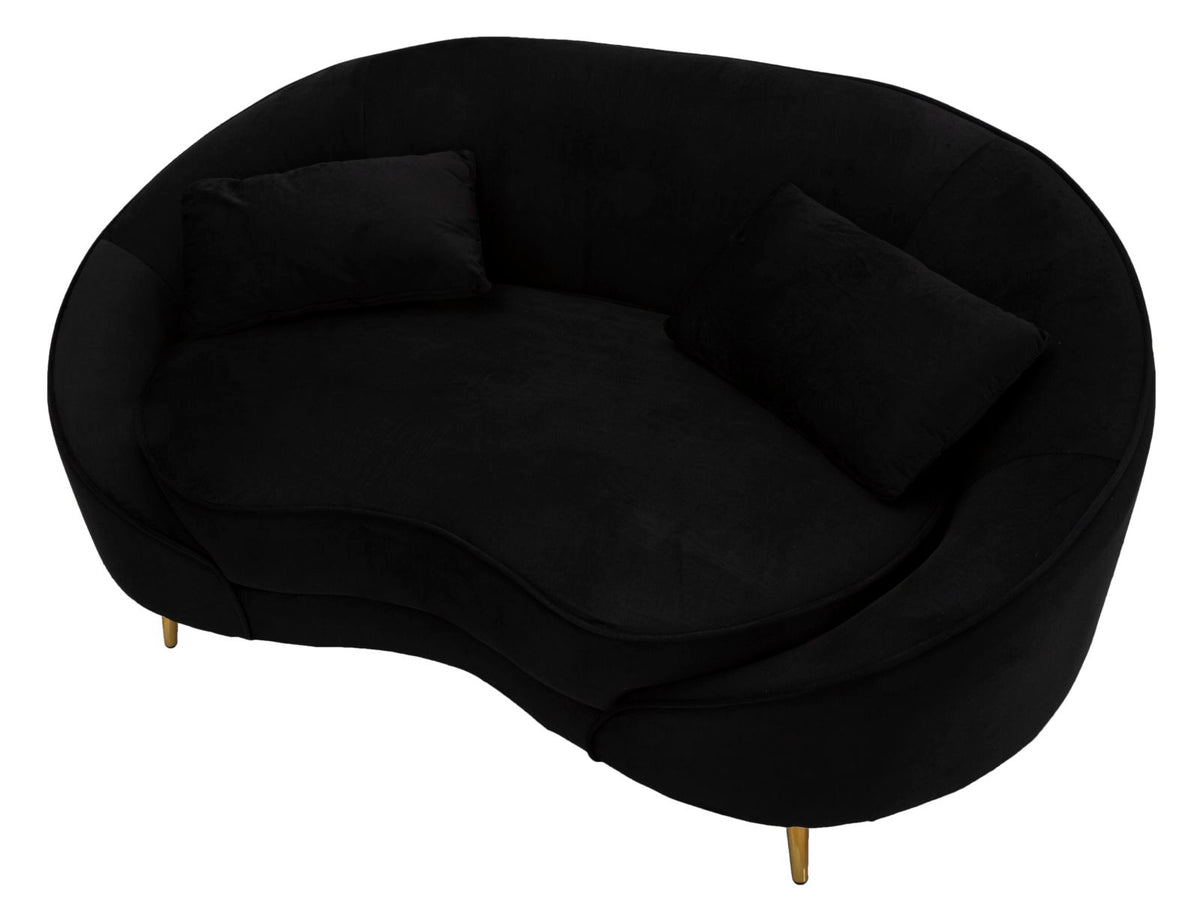 Divano 3 Posti Oslo Con cuscini Nero Cm 185X84X68