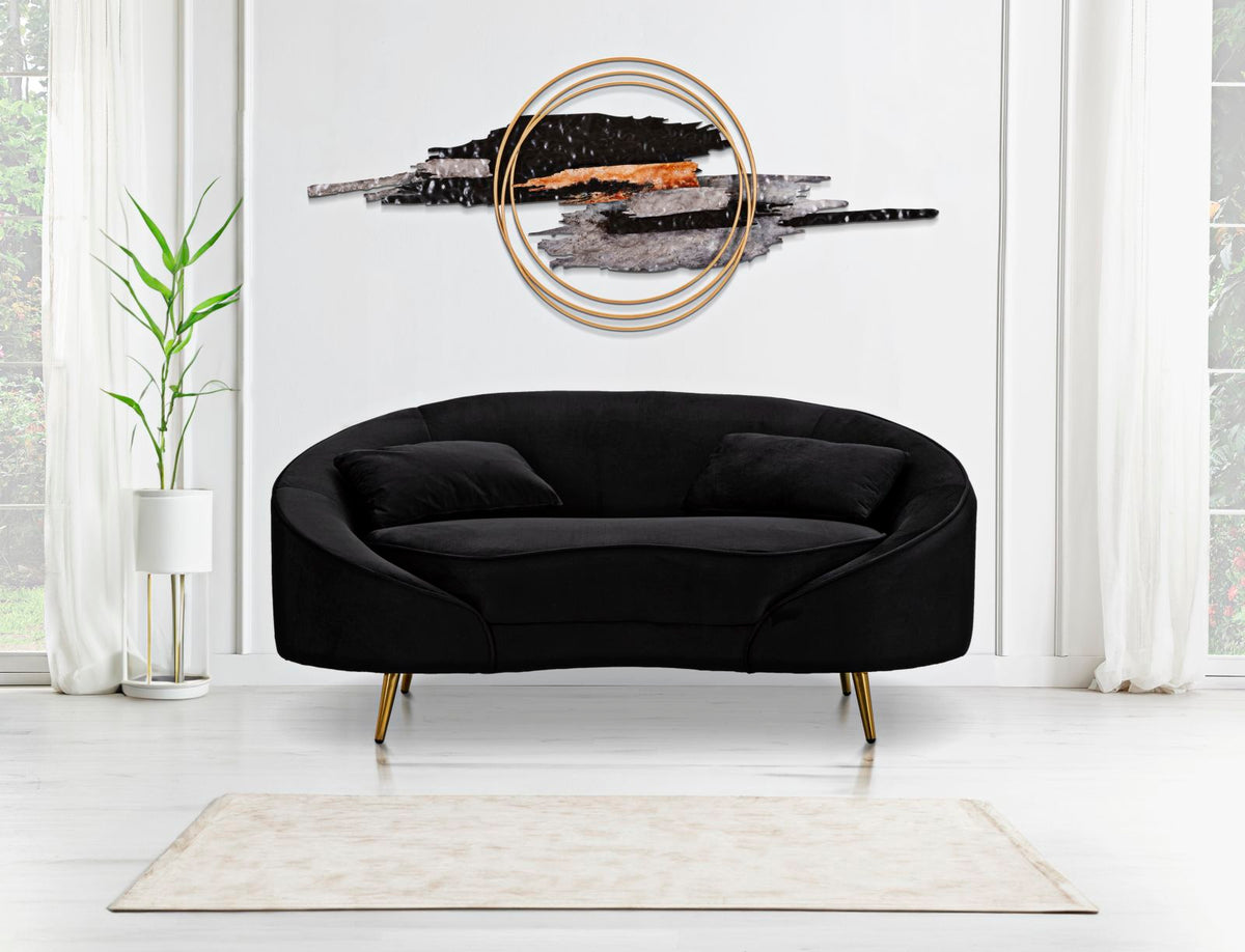 Divano 3 Posti Oslo Con cuscini Nero Cm 185X84X68