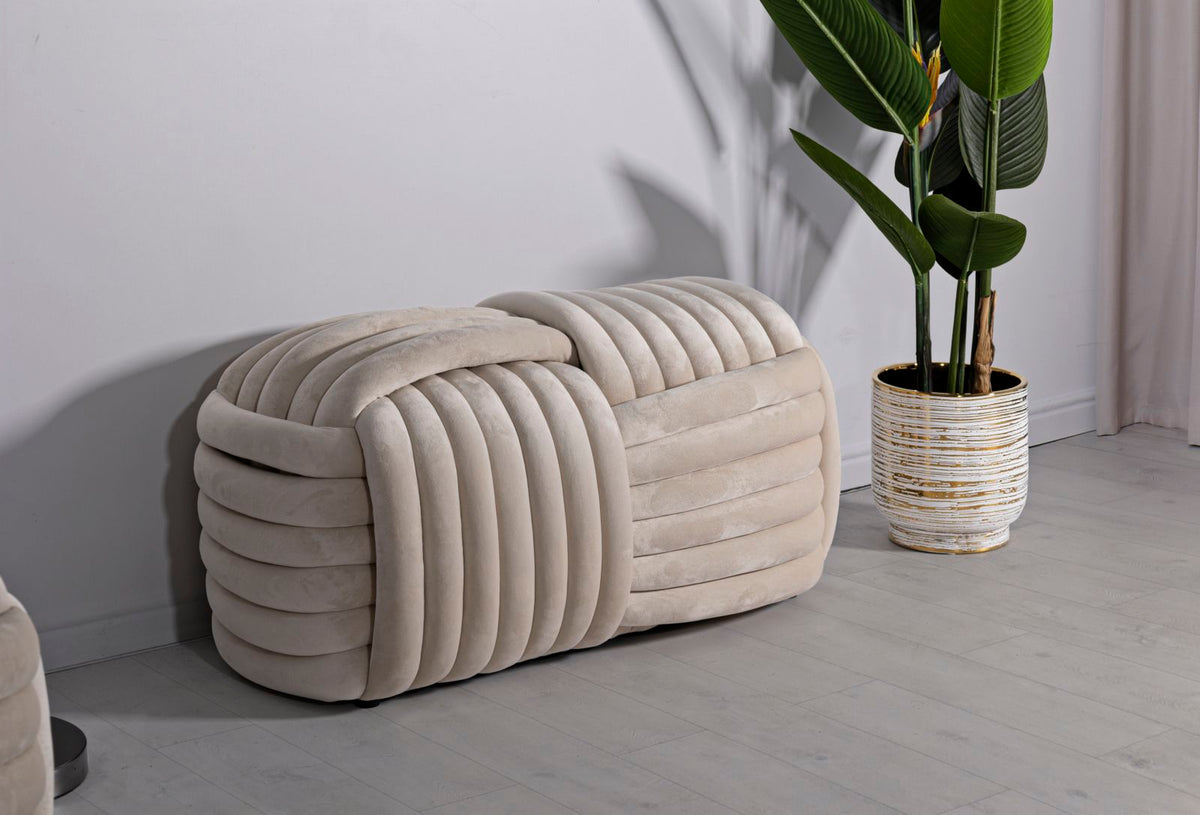Panca Softy Crema Cm 90X45X45