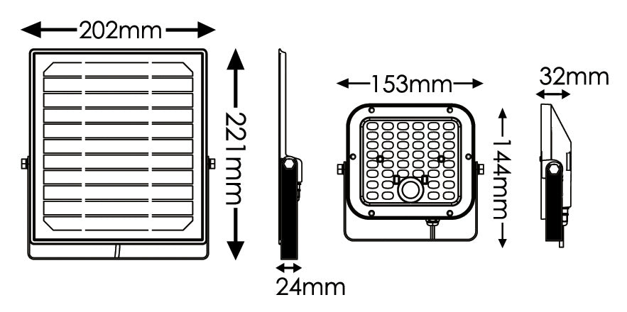 Faro ad Energia solare 10w con pannello solare e con Telecomando 1500 Lumen