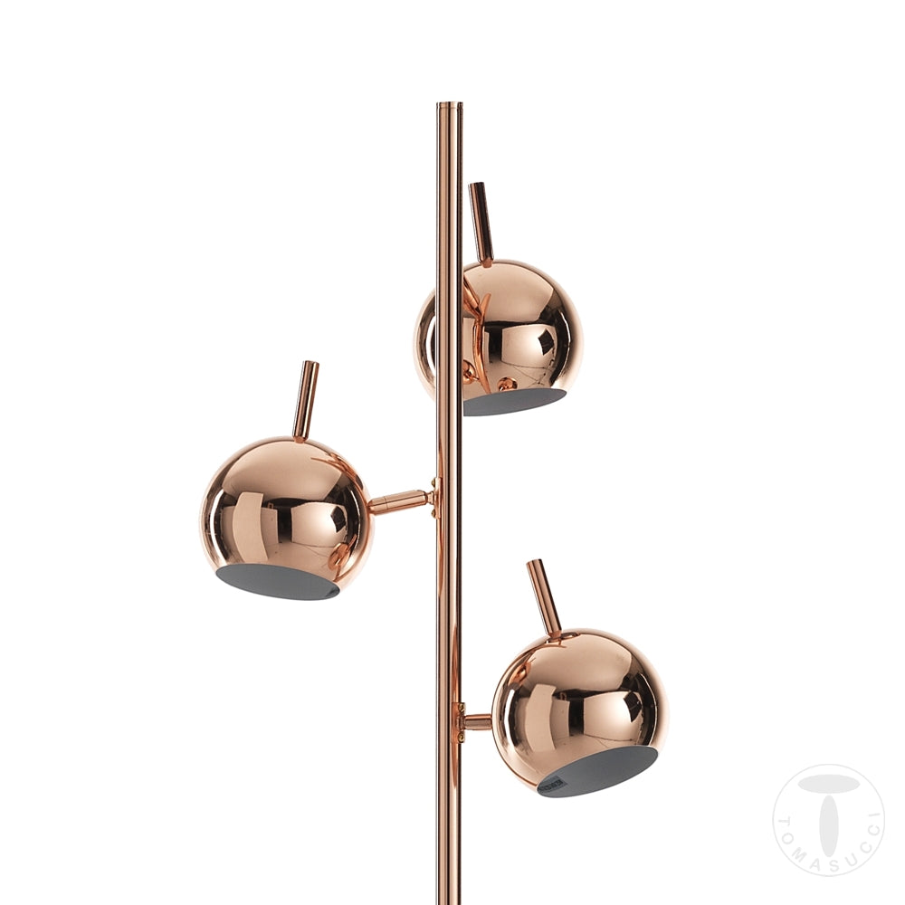 Lampada da terra con struttura in acciaio finitura Ottone