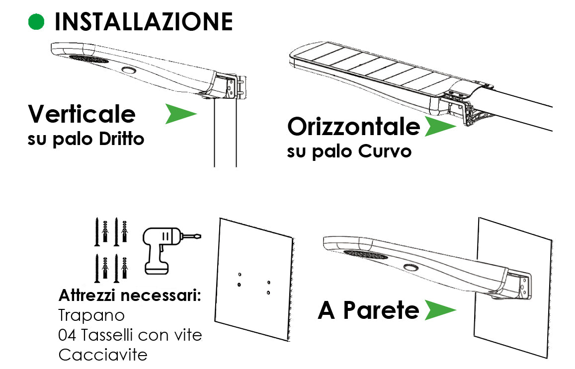 Lampione Solare da Esterno 2500 Lumen con Telecomando, Led 20w con Sensore - Alta luminosità