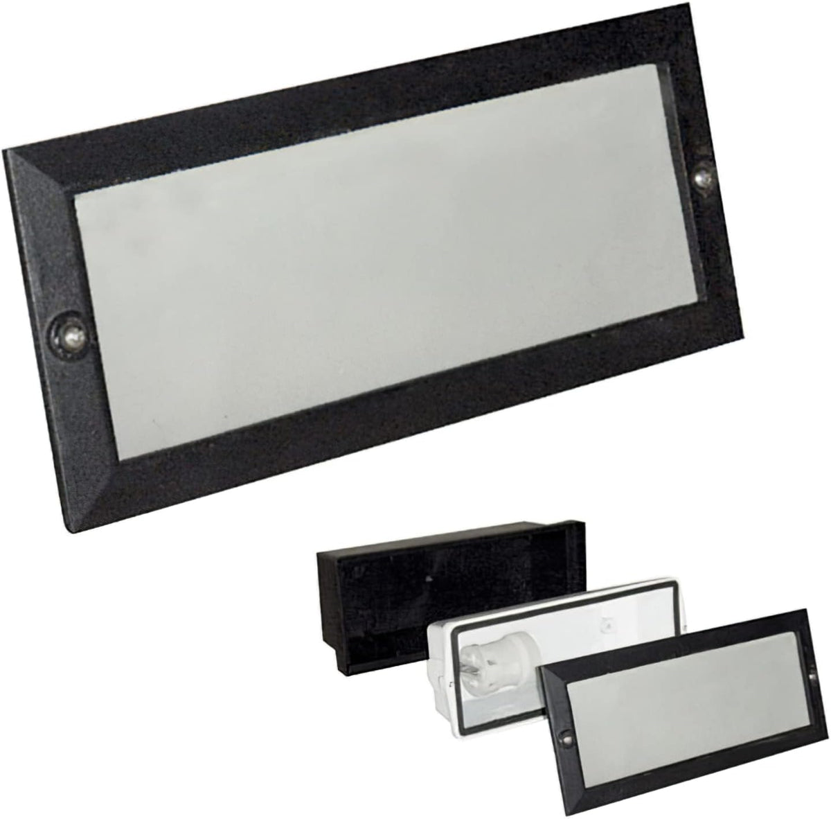 Faretto segnapasso da incasso – Attacco lampadina E27 – Potenza max 60W – Impermeabile IP54 – Ideale per esterni, scale, vialetti, giardini e garage