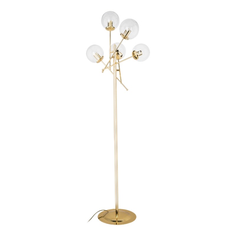 Lampada da terra in metallo colore oro