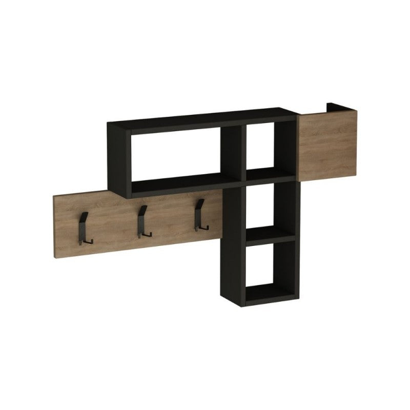 Appendiabiti da parete antracite rovere