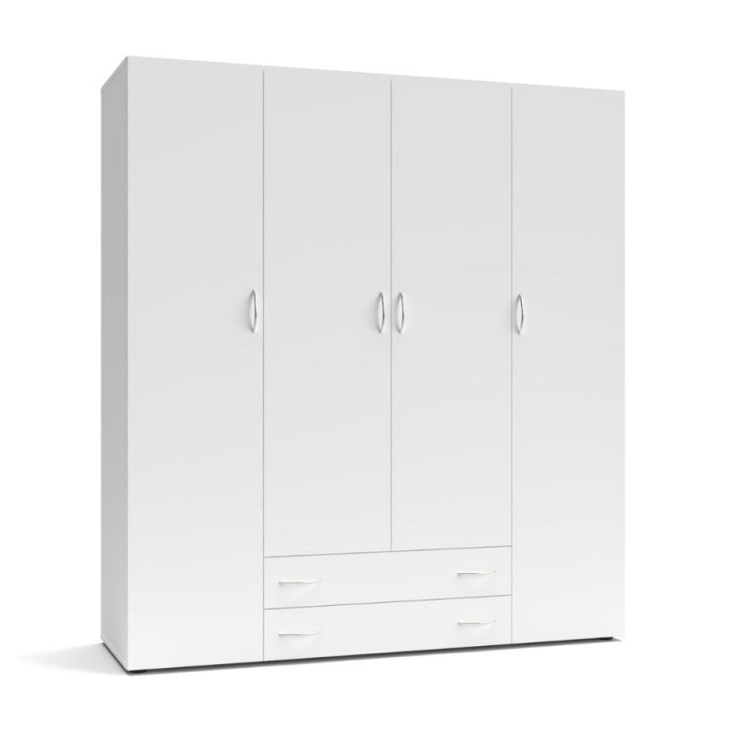 Armadio 4 ante 2 cassetti Seba 4 ante colore bianco