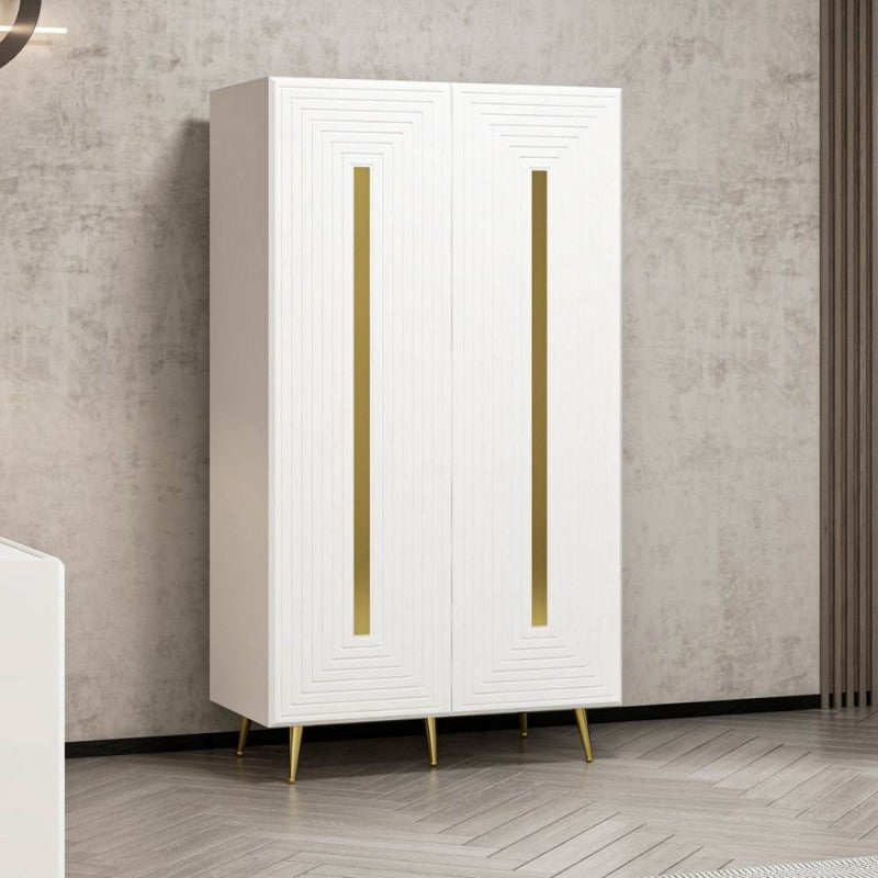 Armadio multiuso 2 ante particolari oro 90x47x164h