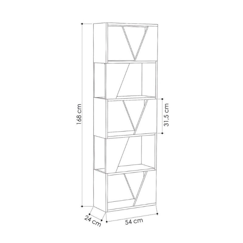 Libreria 5 ripiani Frame 54x168