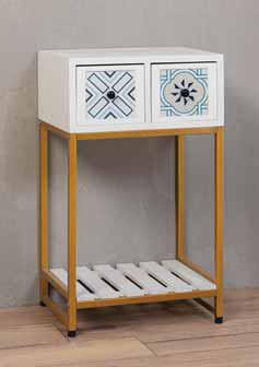 Consolle 2 Cassetti in Legno Bianco 46x35x77 cm