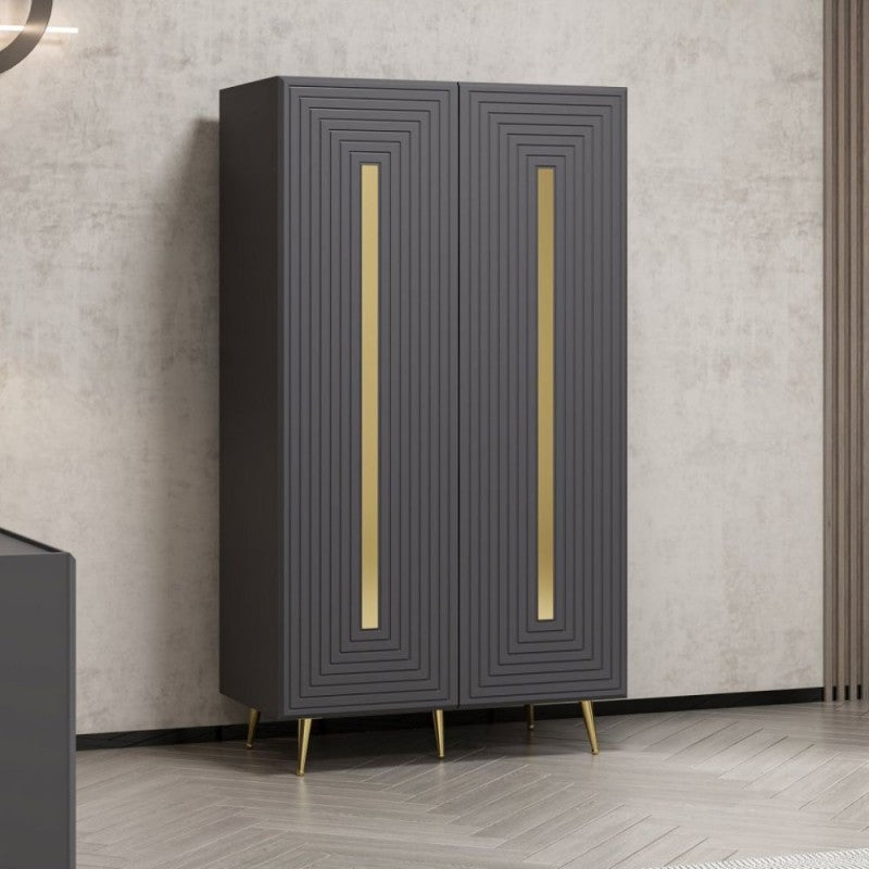 Armadio multiuso 2 ante particolari oro 90x47x164h