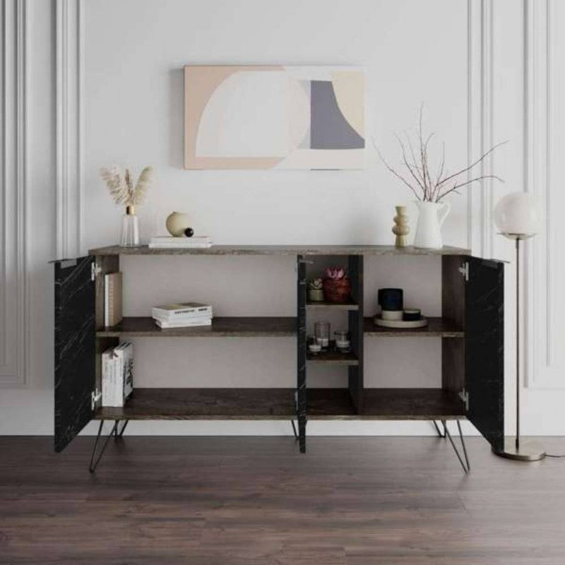 Madia da Interno 3 ante effetto marmo Misure 142x35,5x83h