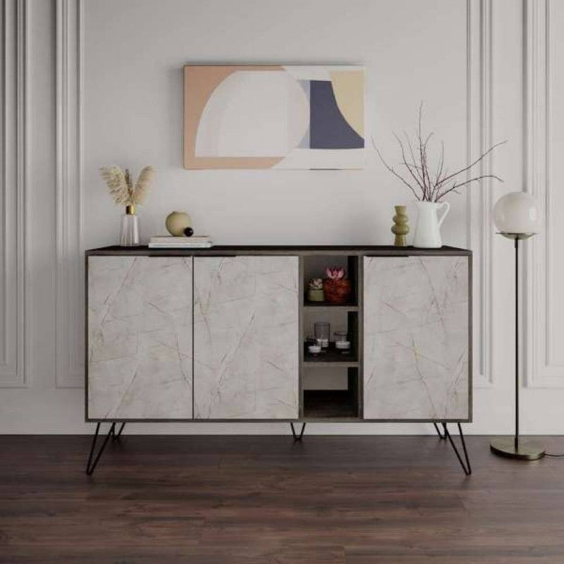 Madia da Interno 3 ante effetto marmo Misure 142x35,5x83h