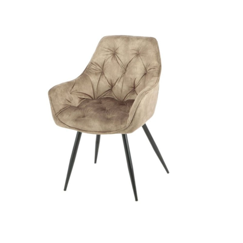 Sedia in velluto con struttura metallo nero- Set da 2 pezzi