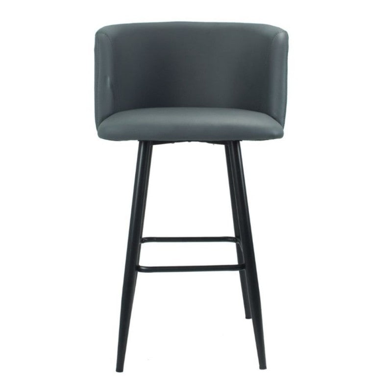 Sgabello in ecopelle con gambe nere opache Set 02 pezzi .