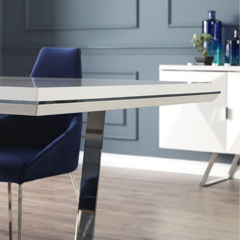 Tavolo bianco laccato lucido 185x95x78h