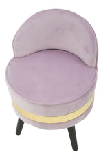 Sedia Paris mini con schienale in tessuto rosa Ø cm 45x62