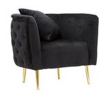POLTRONA BUCAREST IN VELLUTO CON PIEDI IN METALLO DORATO  CM 76X74X73