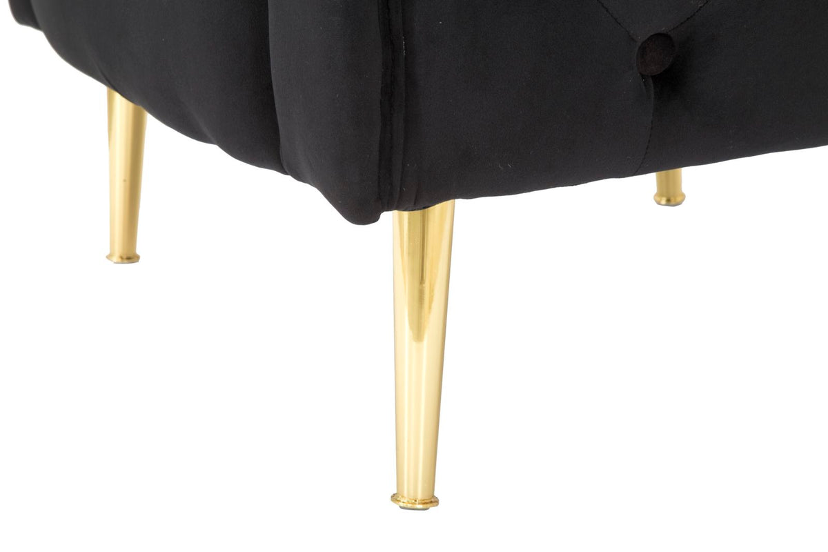 POLTRONA BUCAREST IN VELLUTO CON PIEDI IN METALLO DORATO  CM 76X74X73