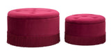 Puff/Contenitore Lines New Coppia Bordeaux  (SET 2 PZ.)