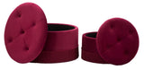 Puff/Contenitore Lines New Coppia Bordeaux  (SET 2 PZ.)