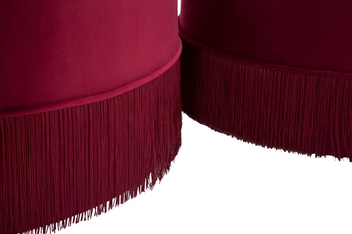 Puff/Contenitore Lines New Coppia Bordeaux  (SET 2 PZ.)