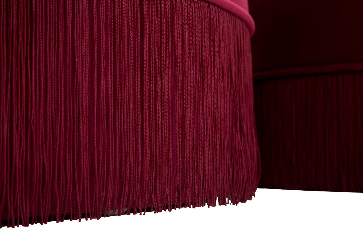 Puff/Contenitore Lines New Coppia Bordeaux  (SET 2 PZ.)