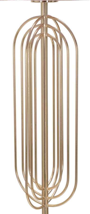 Piantana Krista in metallo dorata con paralume rosa Ø cm 40x168,5