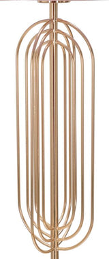 Piantana Krista in metallo dorata con paralume rosa Ø cm 40x168,5