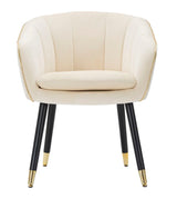 POLTRONA PARIS IN TESSUTO IMBOTTITO CON RIFINITURE DORATE E GAMBE IN LEGNO NERO CM 62X58X78