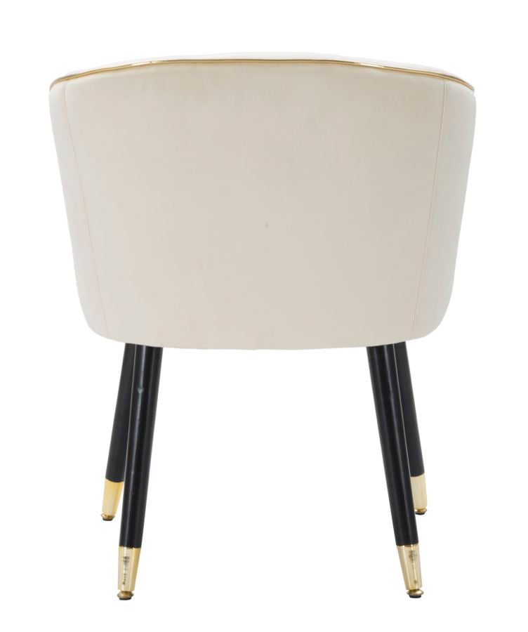 POLTRONA PARIS IN TESSUTO IMBOTTITO CON RIFINITURE DORATE E GAMBE IN LEGNO NERO CM 62X58X78