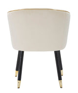 POLTRONA PARIS IN TESSUTO IMBOTTITO CON RIFINITURE DORATE E GAMBE IN LEGNO NERO CM 62X58X78