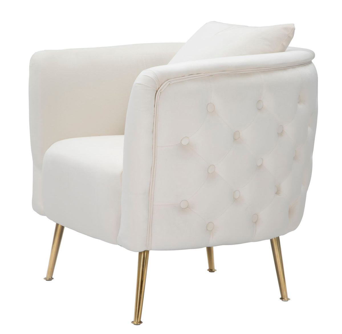 POLTRONA BUCAREST IN VELLUTO CON PIEDI IN METALLO DORATO  CM 76X74X73
