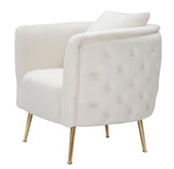 POLTRONA BUCAREST IN VELLUTO CON PIEDI IN METALLO DORATO  CM 76X74X73