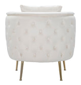 POLTRONA BUCAREST IN VELLUTO CON PIEDI IN METALLO DORATO  CM 76X74X73