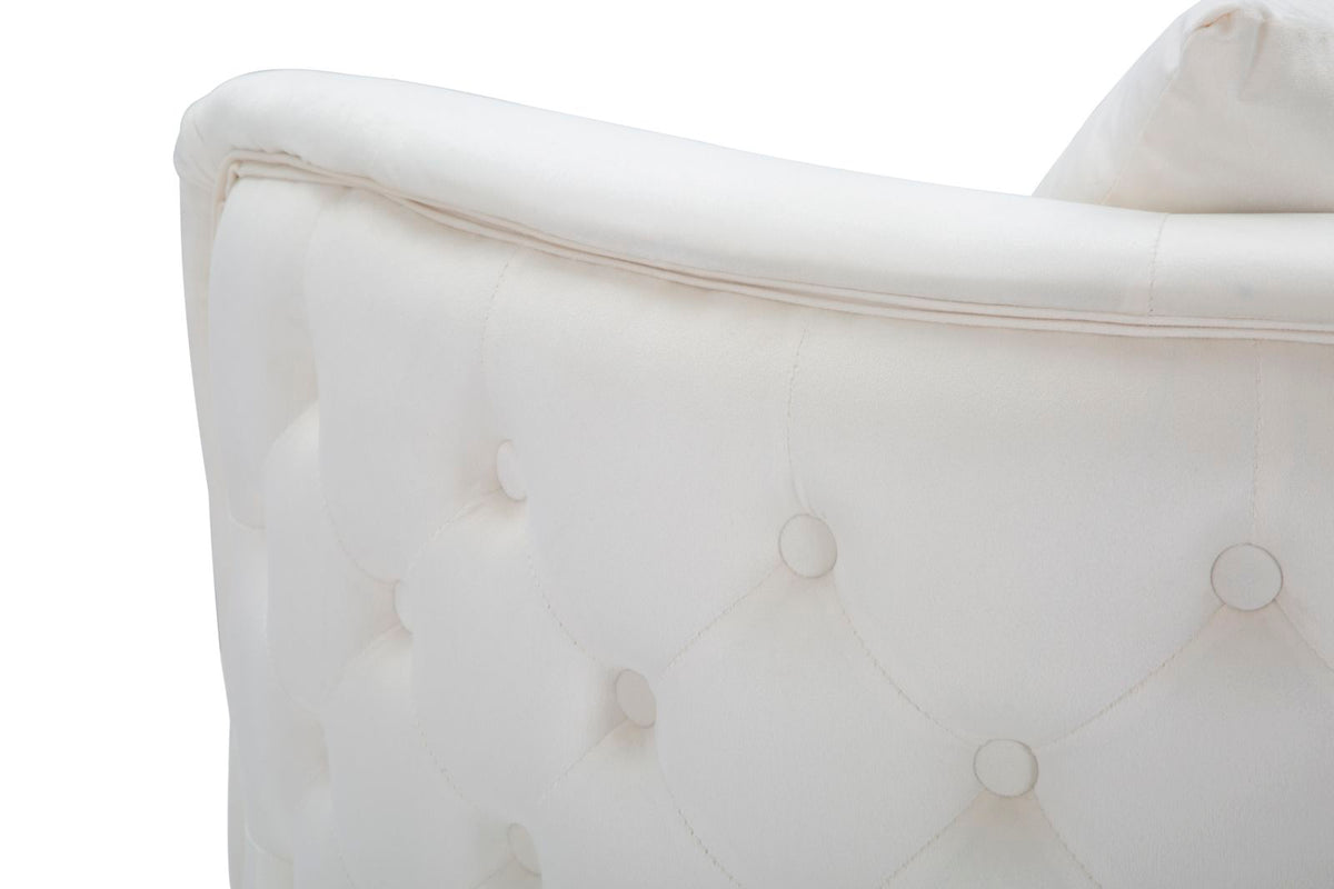 POLTRONA BUCAREST IN VELLUTO CON PIEDI IN METALLO DORATO  CM 76X74X73