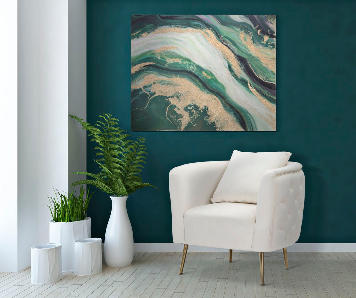 POLTRONA BUCAREST IN VELLUTO CON PIEDI IN METALLO DORATO  CM 76X74X73