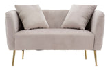Divanetto "Bucarest" 2 posti in velluto gambe in metallo color oro per interni