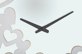 Orologio Bianco Heart Ø55x4 cm in Ferro MDF e Specchio Bianco