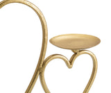 Portacandele Hearts  in metallo dorato con base in marmo bianco