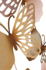 Pannello da muro butterflies oro/rosa c cm 59,5x4x111,5 multicolore metallo