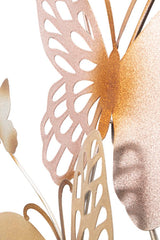 Pannello da muro butterflies oro/rosa c cm 59,5x4x111,5 multicolore metallo