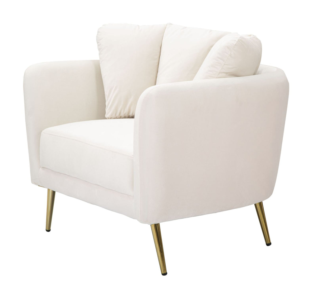 POLTRONA KIEV IN TESSUTO  IMBOTTITO CON PIEDI IN METALLO DORATO CM 88X77X74