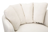 POLTRONA KIEV IN TESSUTO  IMBOTTITO CON PIEDI IN METALLO DORATO CM 88X77X74
