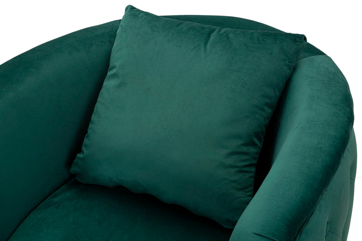POLTRONA BUCAREST IN VELLUTO CON PIEDI IN METALLO DORATO  CM 76X74X73