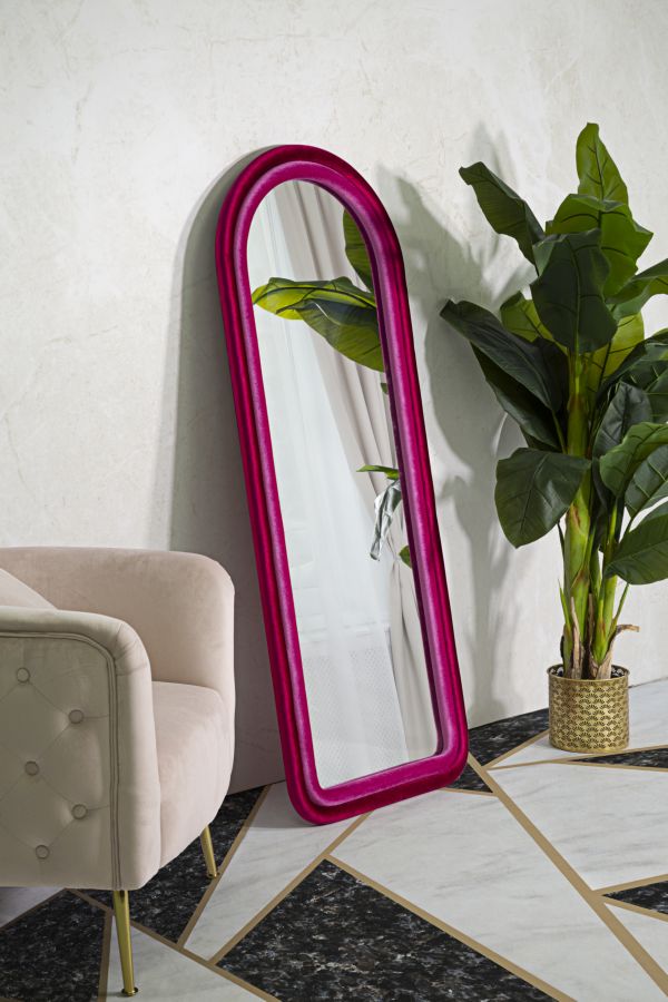 Specchio Da Muro Cloe Velluto Cm 60X4X160