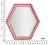 Specchio Tony da parete in velluto rosa cm 75x4x80